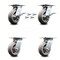 Service Caster 6 Inch Thermoplastic Caster Set with Roller Bearing 4 Swivel Lock and 2 Brake SCC-35S620-TPRRD-SLB-BSL-2-BSL-2 - alternate 1
